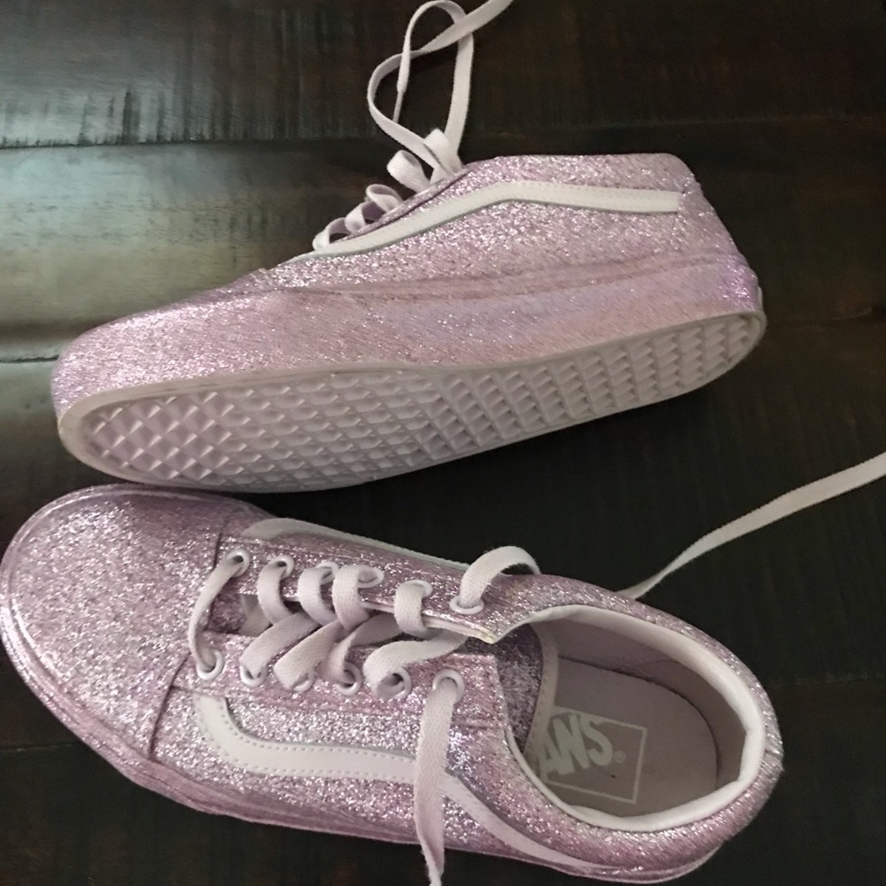 Vans pink “fairy glitter” sneakers.